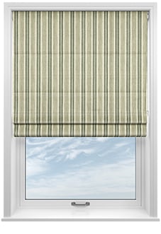 Castelle Stripe, Laurel Leaf - Roman Blind